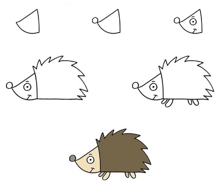 A hedgehog the easiest strokes Drawing Ideas