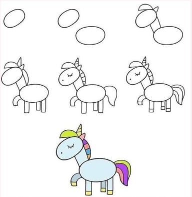 A simple unicorn Drawing Ideas