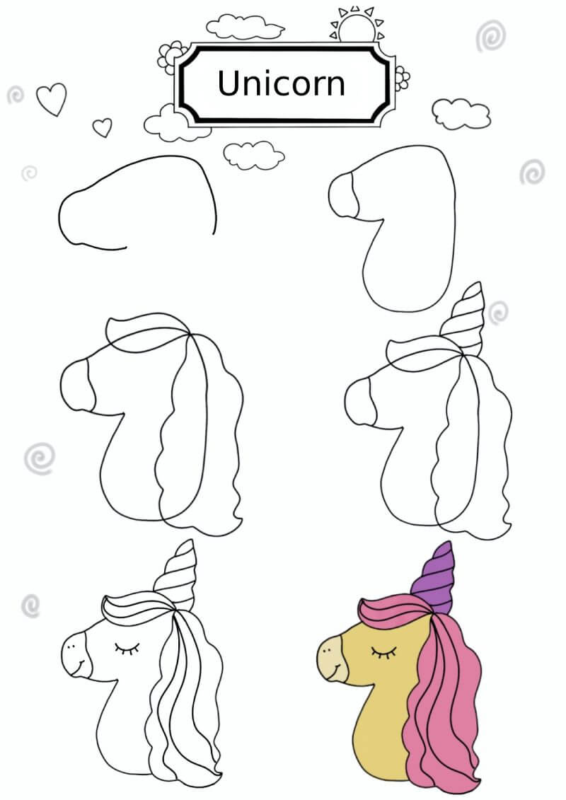 A Simple Unicorn Head Drawing Ideas