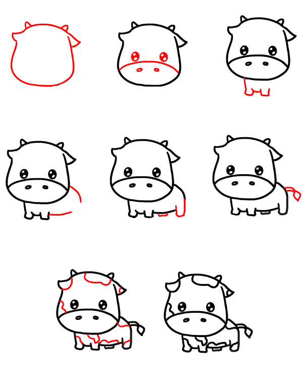 How to draw Baby cow