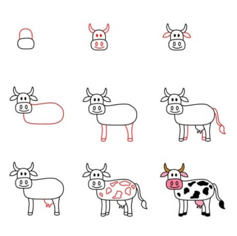 How to draw Cow idea (10)