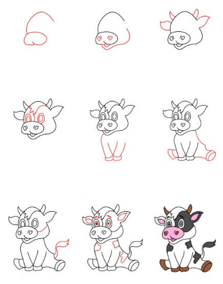 How to draw Cow idea (17)