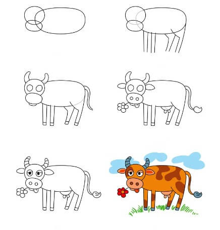 How to draw Cow idea (19)