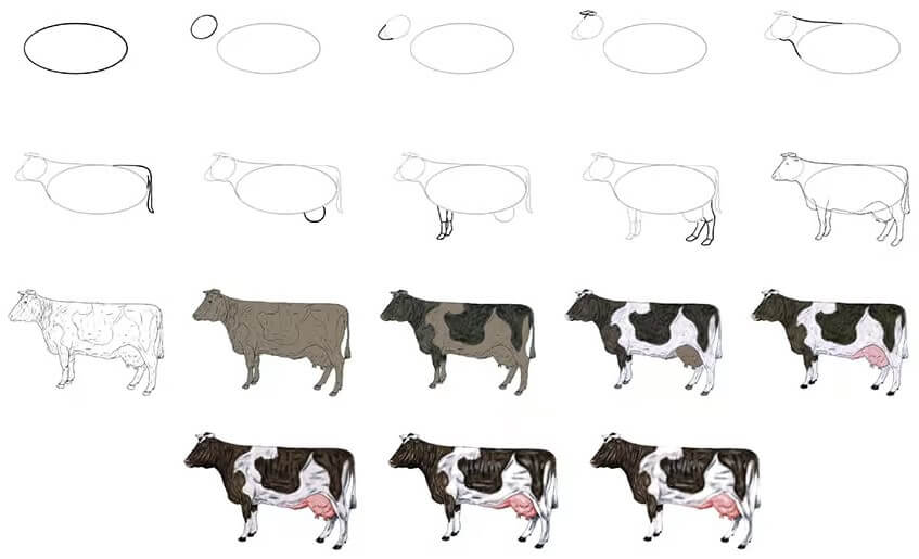 How to draw Cow idea (2)