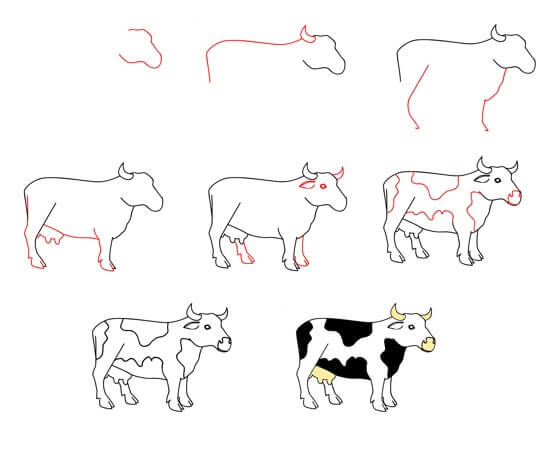How to draw Cow idea (3)