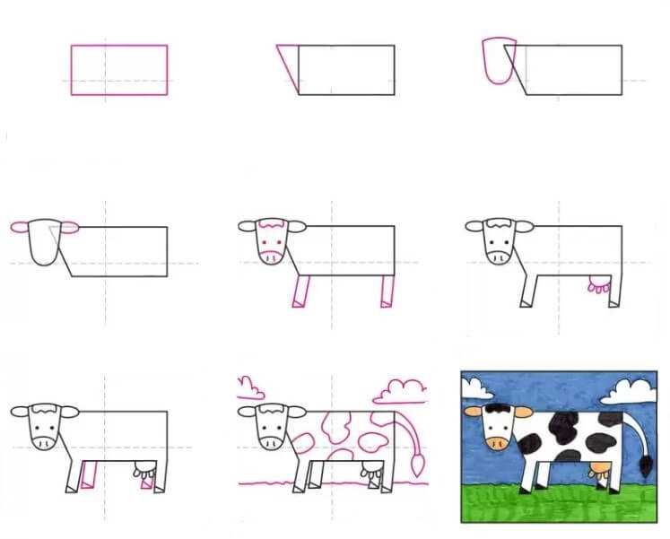How to draw Cow idea (5)