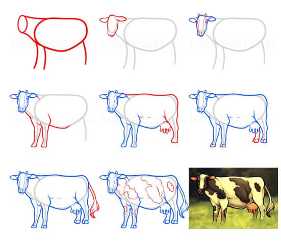 How to draw Cow idea (6)