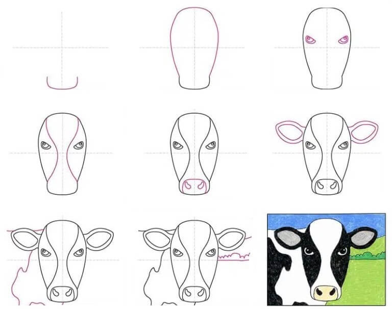 How to draw Cow idea (7)