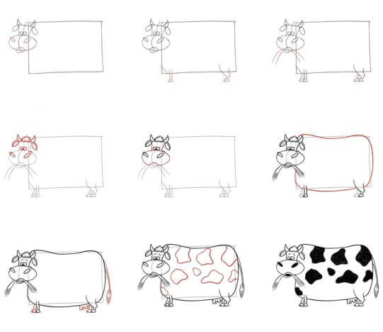 How to draw Cow idea (9)