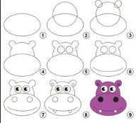 Hippo head Drawing Ideas