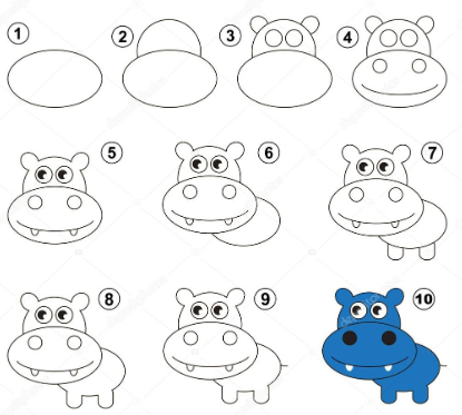 Hippo idea 8 Drawing Ideas