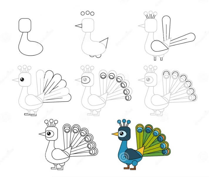 Peacock idea (21) Drawing Ideas