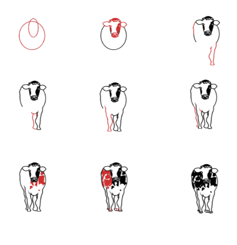 Realistic cow Drawing Ideas