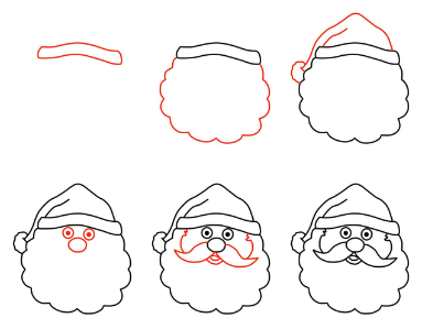 Santa's head Drawing Ideas