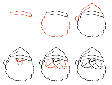 How to draw Santa’s head