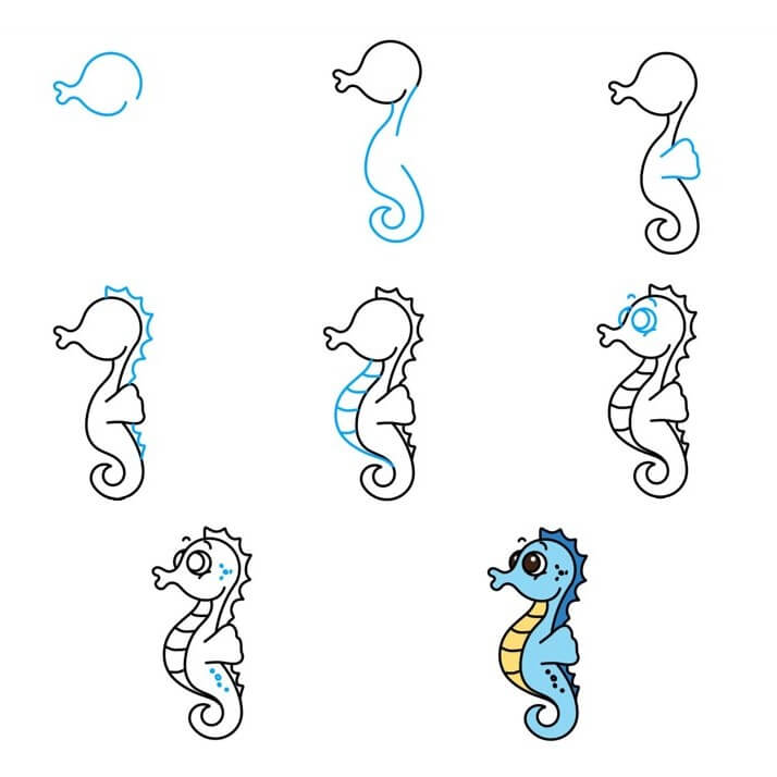 How to draw Seahorse (1)