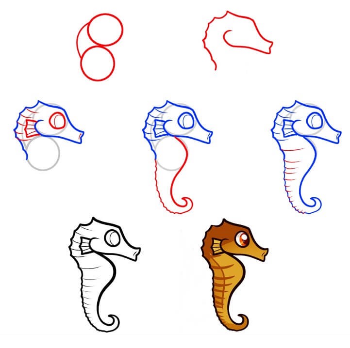 Seahorse (11) Drawing Ideas
