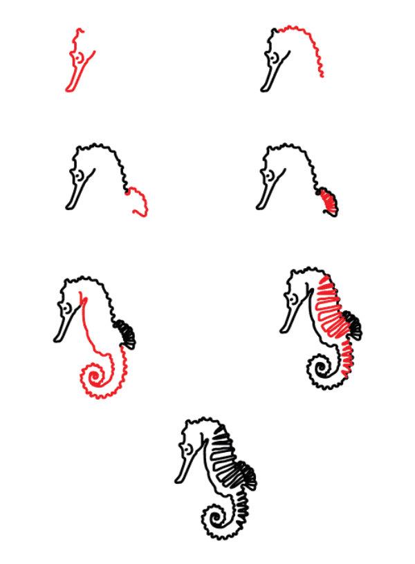 Seahorse (17) Drawing Ideas