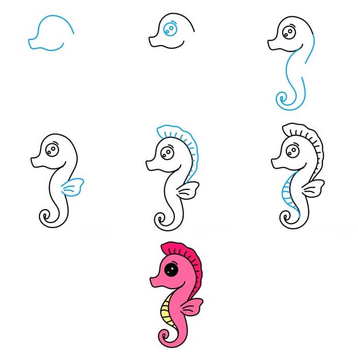 How to draw Seahorse (2)