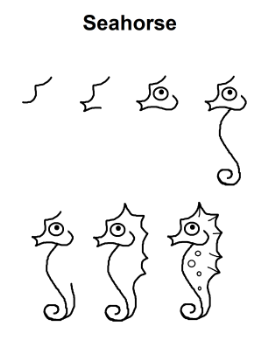 Seahorse idea 10 Drawing Ideas