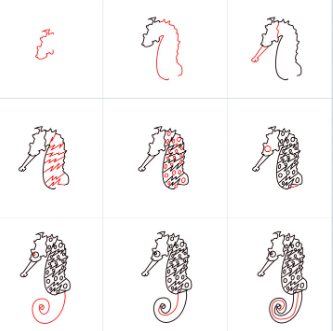 Seahorse idea 12 Drawing Ideas