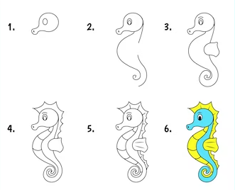 Seahorse idea 14 Drawing Ideas