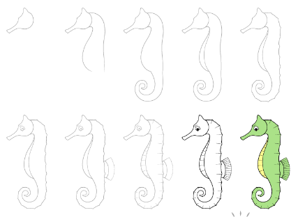 Seahorse idea 8 Drawing Ideas