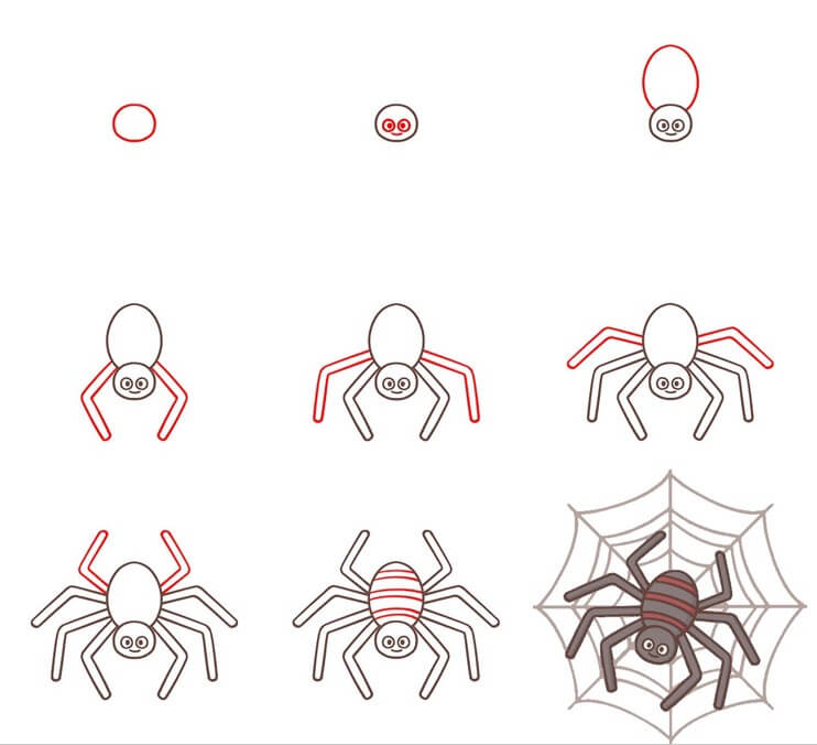 How to draw Spider idea (22)