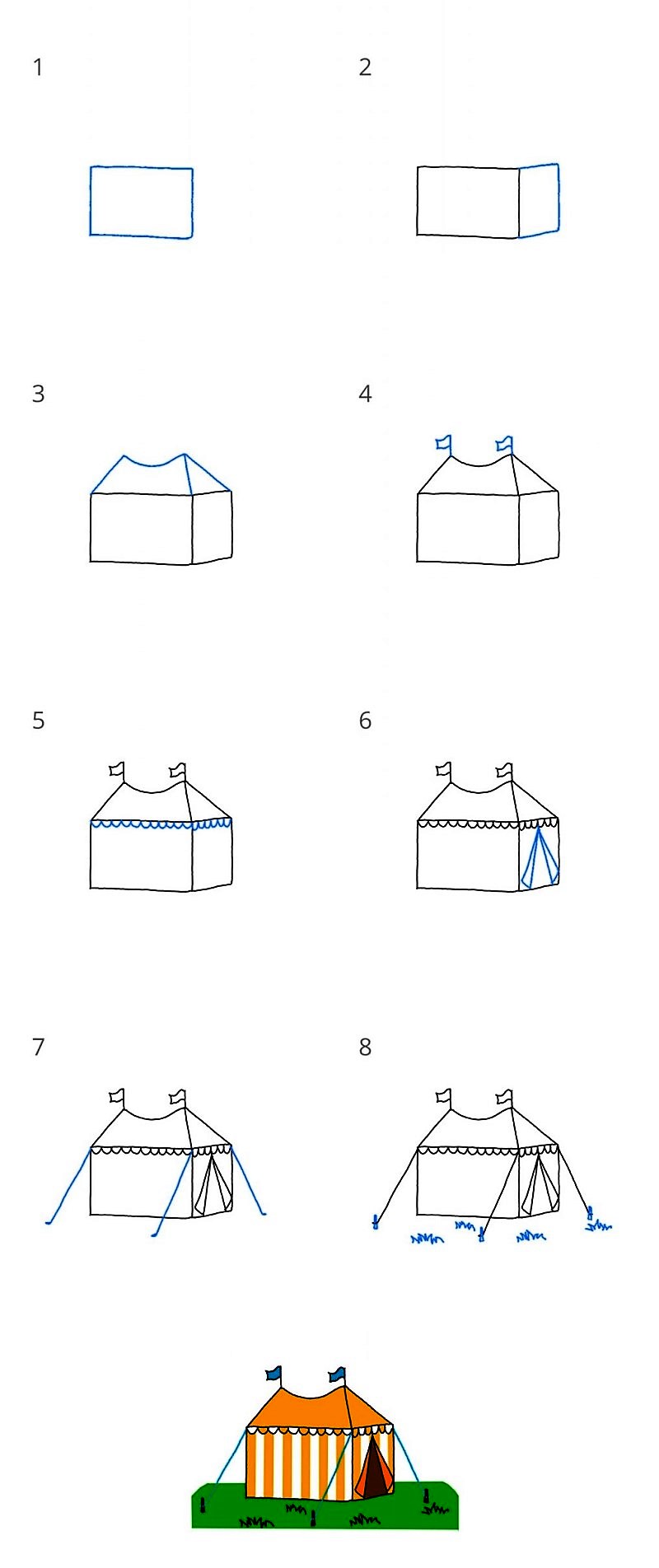 How to draw Tent idea 11