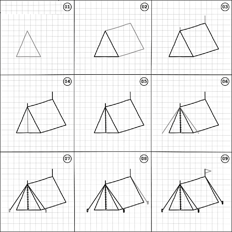 How to draw Tent idea 12