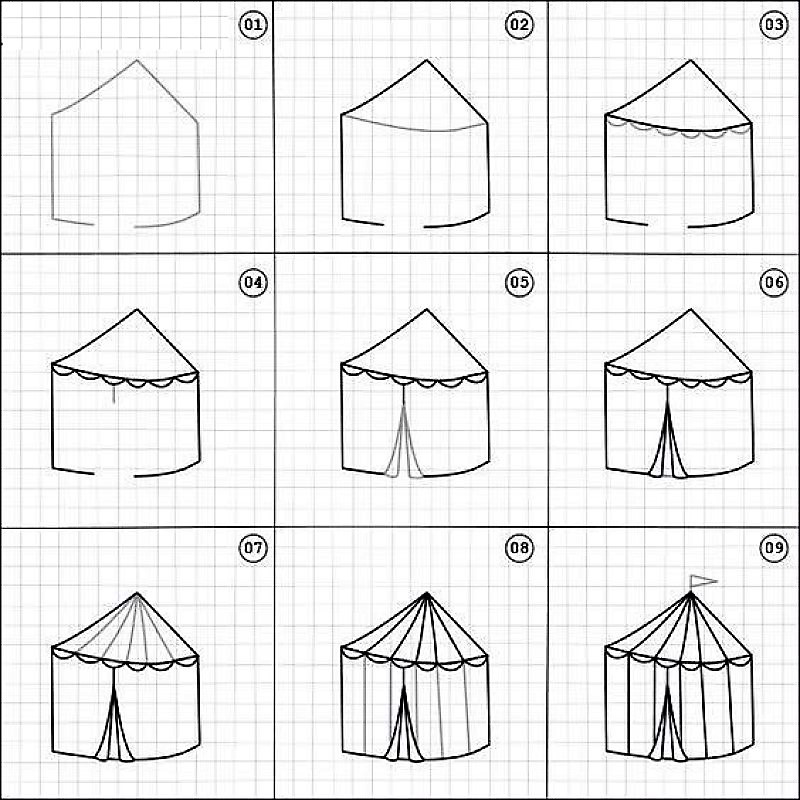 How to draw Tent idea