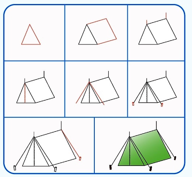 How to draw Tent idea 7