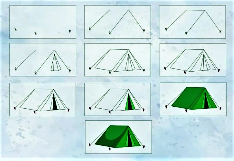 How to draw Tent idea 8