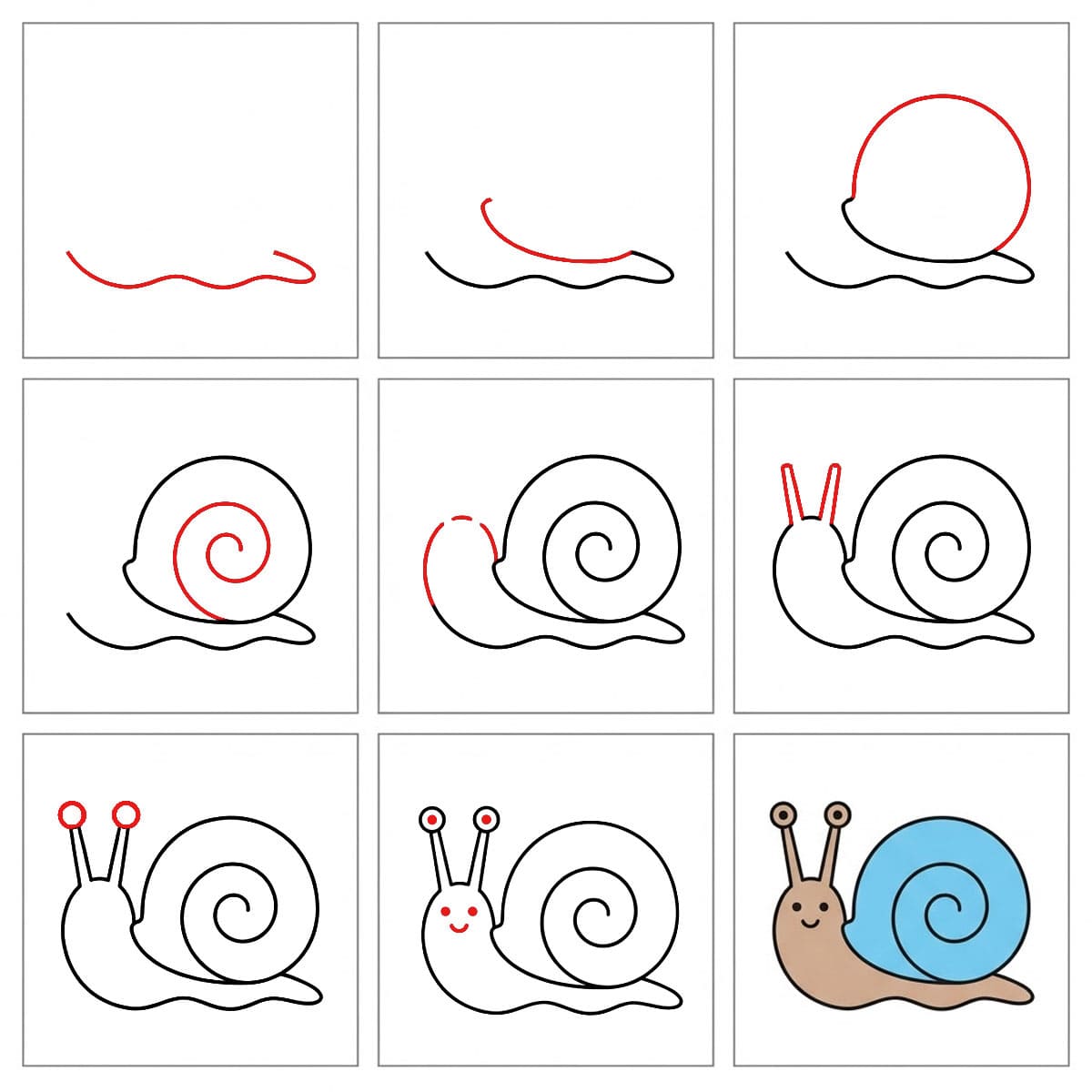Crawling Snail Drawing Ideas