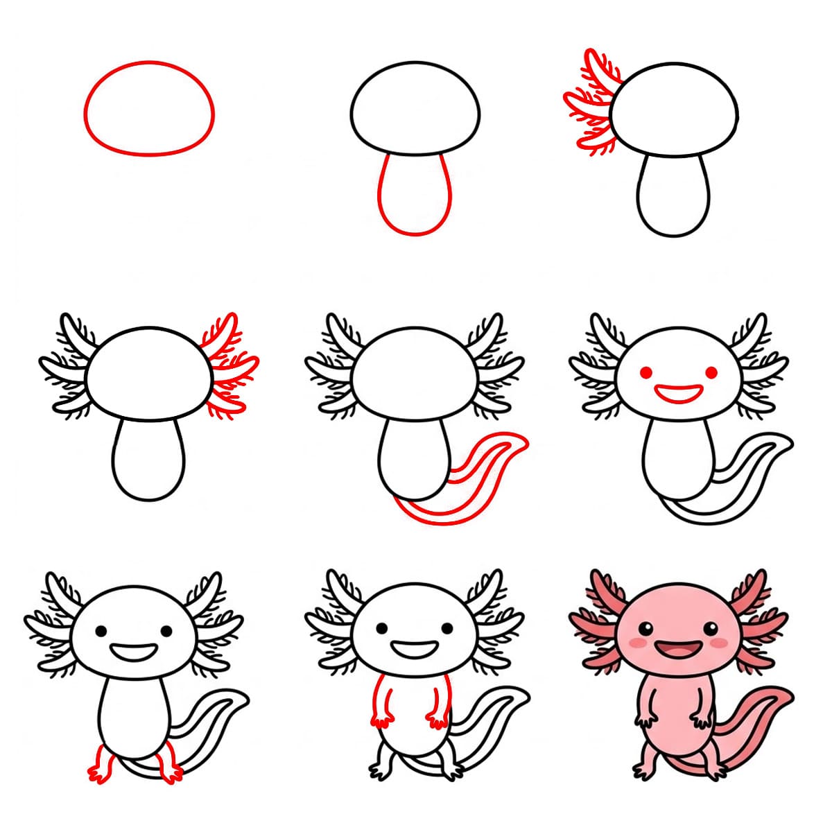 Curious Axolotl Drawing Ideas