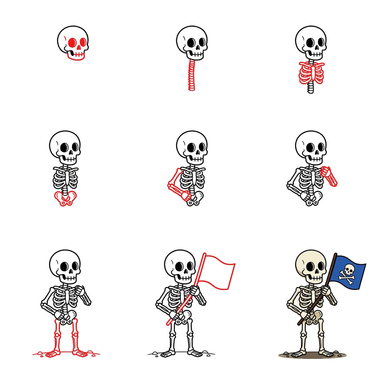 How to draw Flag bearing Skeleton