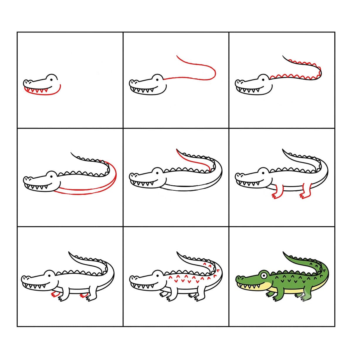 Friendly Crocodile Drawing Ideas
