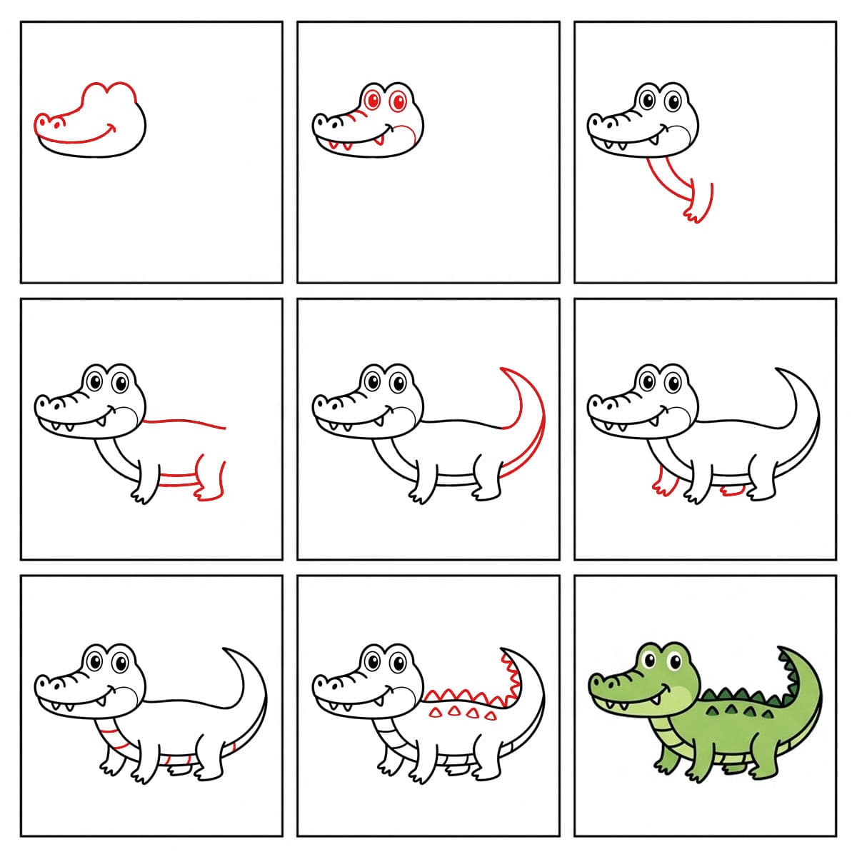 Little Crocodile Drawing Ideas