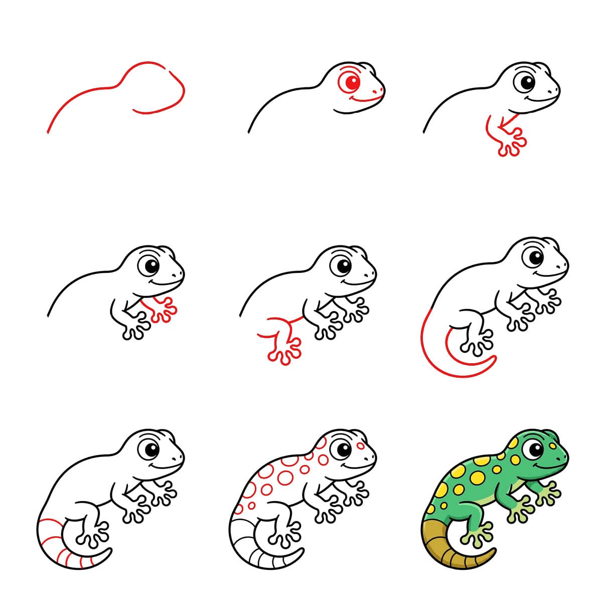 How to draw Patterned Gecko
