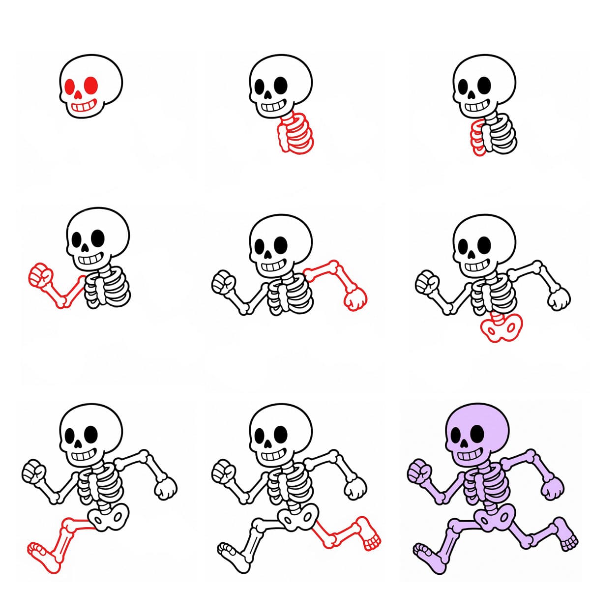 How to draw Running Skeleton