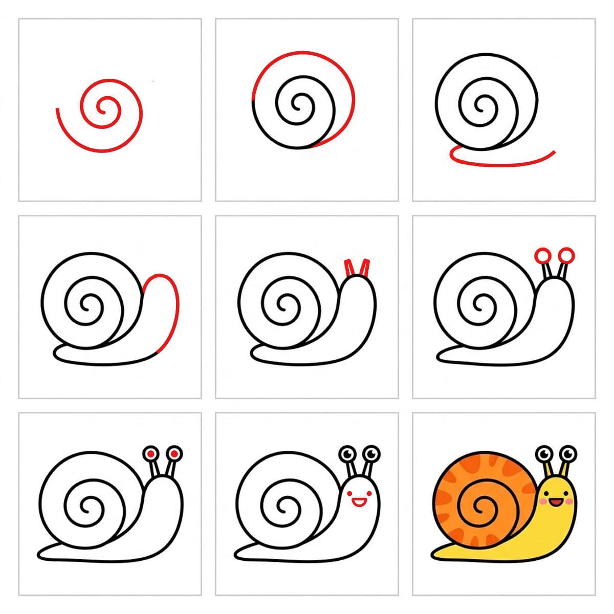 Spiral Snail Drawing Ideas