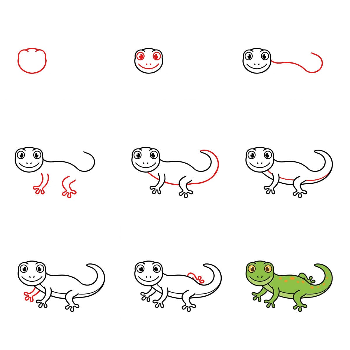 How to draw Stalking Gecko