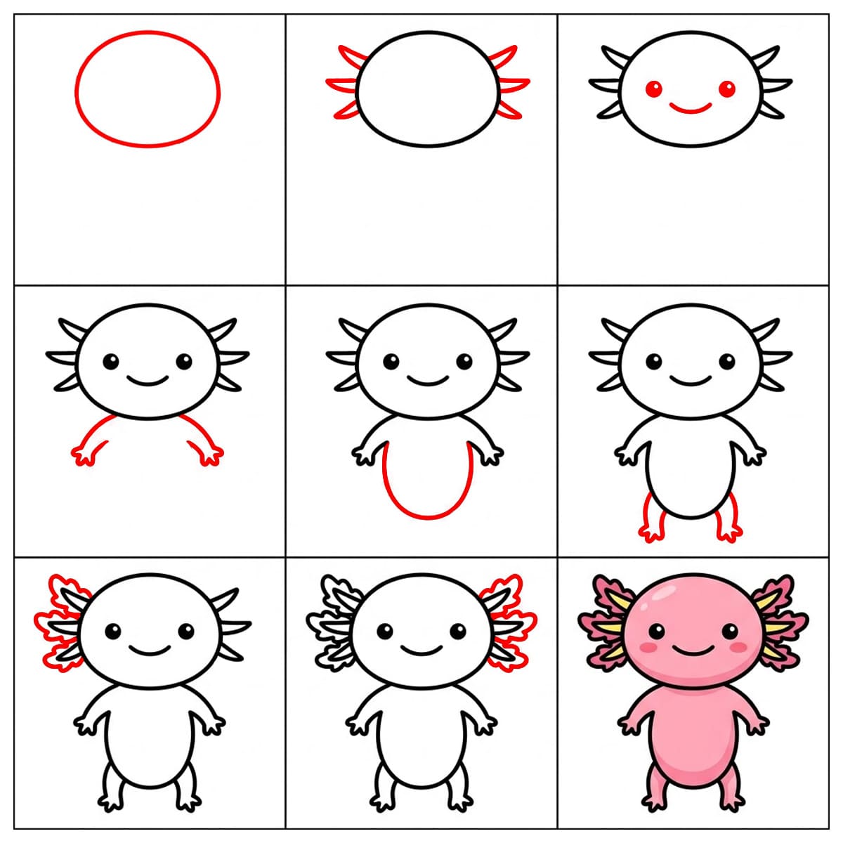 Standing Axolotl Drawing Ideas