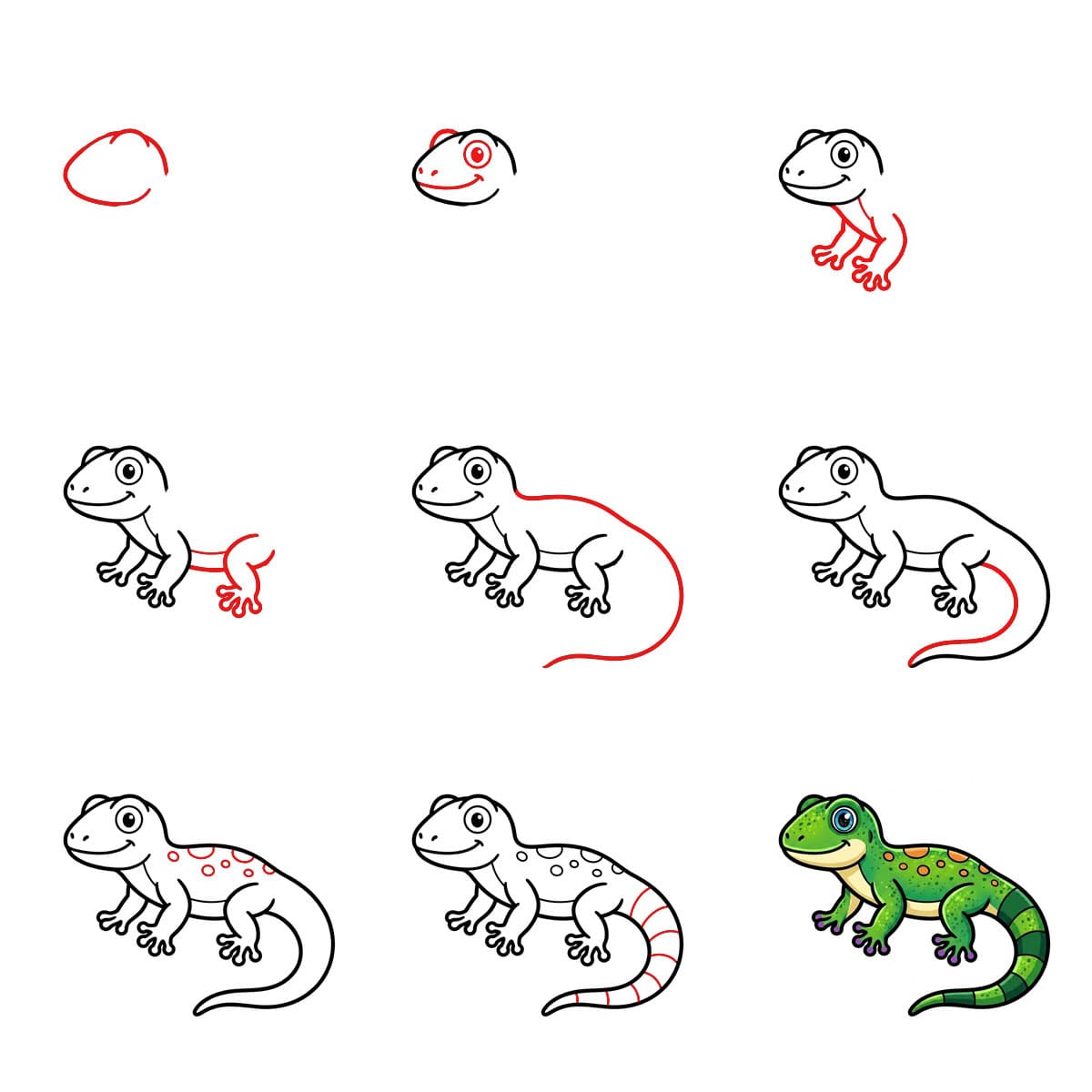 How to draw Striped Gecko