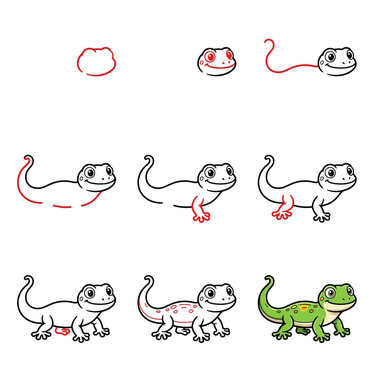 How to draw Textured Gecko