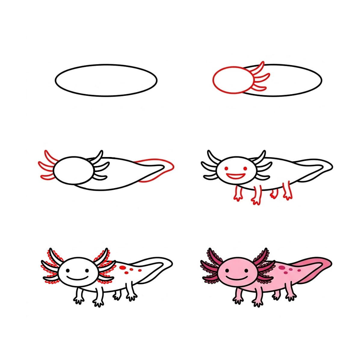 Walking Axolotl Drawing Ideas