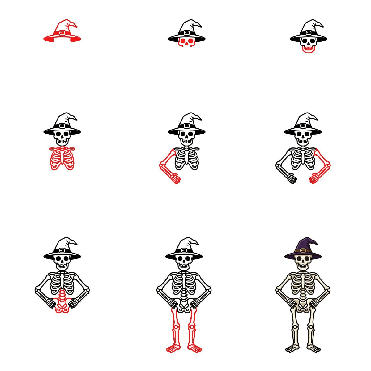 Witch Skeleton Drawing Ideas