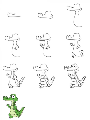 A cute crocodile Drawing Ideas