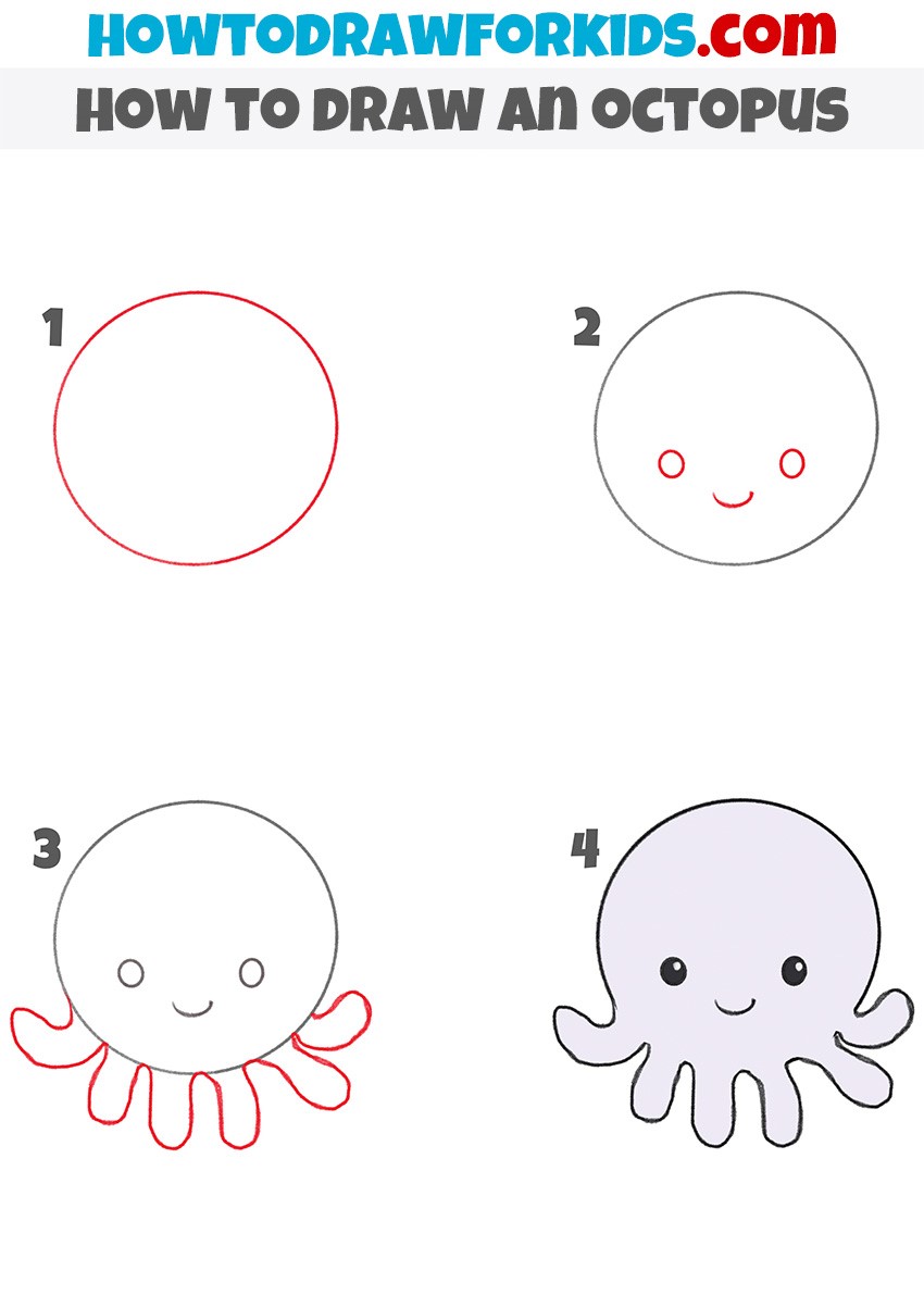 How to draw A cute octopus
