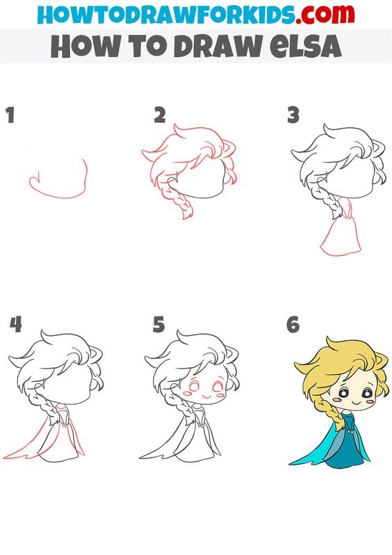 A cute Princess Elsa Drawing Ideas